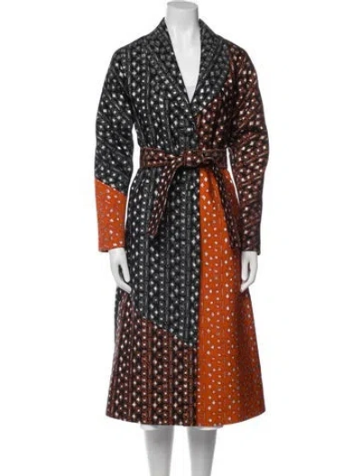 Pre-owned Osman Printed Trench Coat In Multi