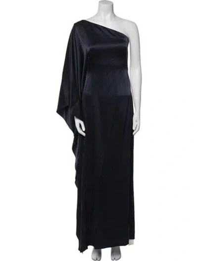 Pre-owned Osman Silk Long Dress In Blue