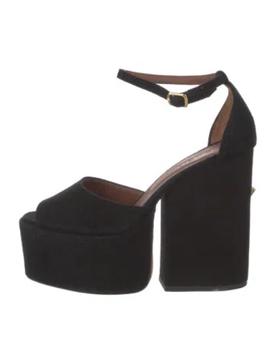 Pre-owned Osman Suede D'orsay Pumps In Black