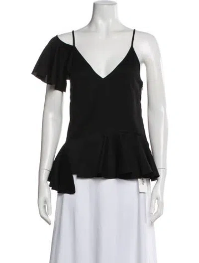 Pre-owned Osman V-neck Sleeveless Top In Black