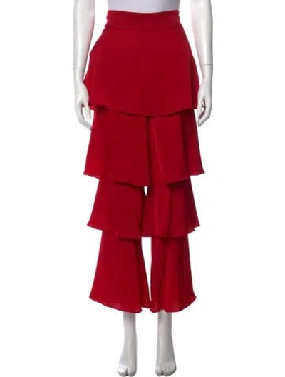 Pre-owned Osman Wide Leg Pants In Red