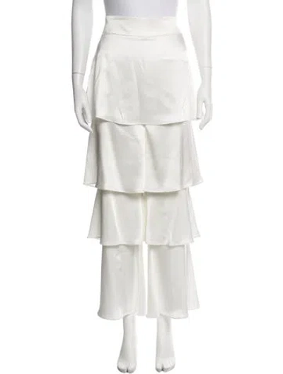 Pre-owned Osman Wide Leg Pants In White