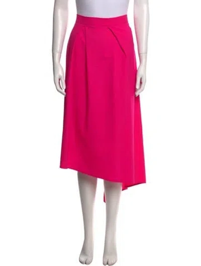 Pre-owned Osman Wool Midi Length Skirt In Pink