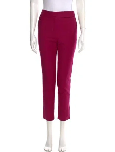 Pre-owned Osman Wool Straight Leg Pants In Pink