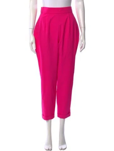 Pre-owned Osman Wool Straight Leg Pants In Pink