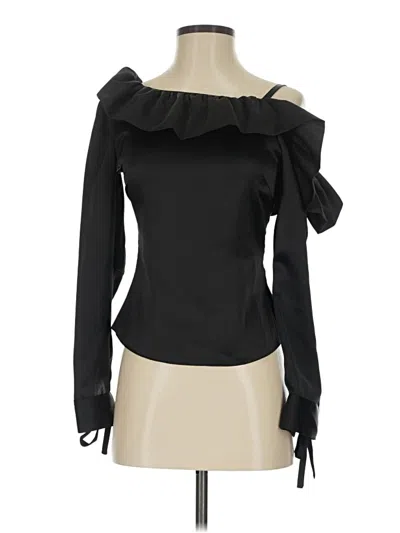 Pre-owned Osman Yousefzada Collective Long Sleeve Blouse In Black