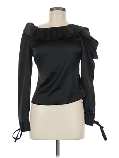 Pre-owned Osman Yousefzada Collective Long Sleeve Blouse In Black