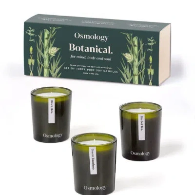 Osmology Botanical Green Mini Candle Gift Set In Black