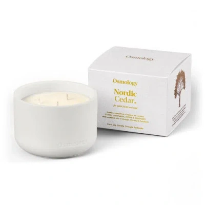Osmology Nordic Cedar Scented Triple Wick Candle In White