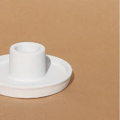 Osmos Studio Whirl Ceramic Candle Holder - Set Of 2 In White