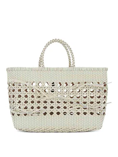 Osoi Biscuit Tote Bag With White Leather
