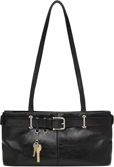 Osoi Black Shoulder Brocle Bag In Stone Black