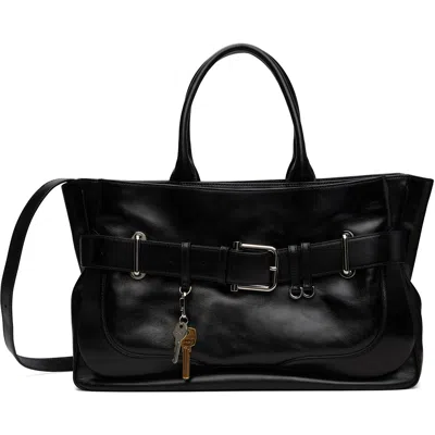 Osoi Black Tote Brocle Bag In Vein Black