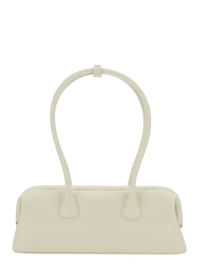 Osoi 'boat' White Shoulder Bag With Round Handles And Lettering Logo On The Front