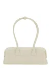 Osoi 'boat' White Shoulder Bag With Round Handles And Lettering Logo On The Front In Leather Woman