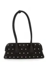 Osoi 'boat Wide Mini' Brown Shoulder Bag With Round Handles And Beaded Embellishment In Suede Woman In Brown