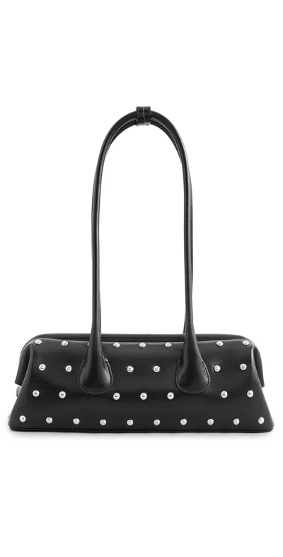 Osoi Boat Wide Mini Shoulder Bag Black Stud