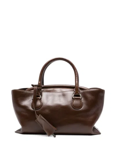 Osoi Borsa Shell Brot Mini In Pelle Lucida Marrone  In Brown