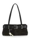 Osoi Brocle Brown Shoulder Bag With Belt And Pendant Key Details In Suede Woman In Brown