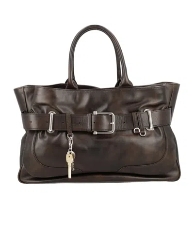 Osoi Brocle Buckle Charm Shoulder Bag In Black
