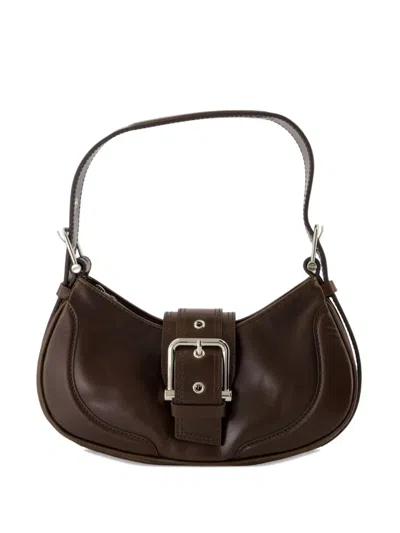 Osoi Brocle Buckled Leather Shoulder Bag In Brown