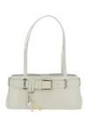 Osoi Brocle White Shoulder Bag With Belt And Pendant Key Details In Leather Woman In Ivory