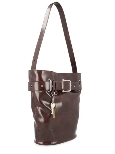 Osoi Bucket Shoulder Bag With Belt Detail In Brown