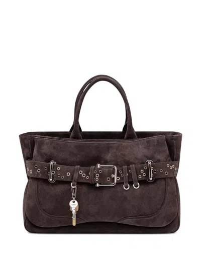 Osoi Eyelet Belted Tote In Brown