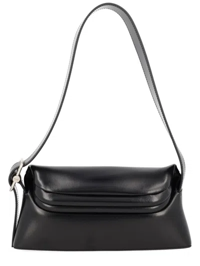 Osoi Folder Brot Leather Shoulder Bag In Black