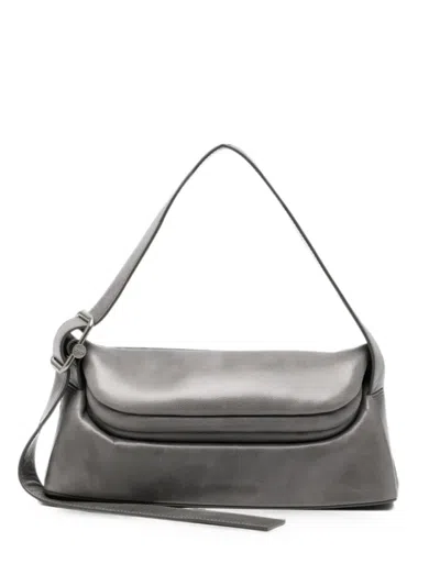 Osoi Folder Brot Leather Tote Bag In Grey