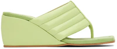 Osoi Green Wedge Wave Sandals In Lime