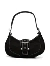 Osoi Calf Leather Hobo Brocle Shoulder Bag In Black