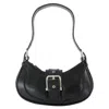 Osoi Leather  Hobo Brocle Shoulder Bag In Black