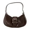 Osoi Brocle Buckled Leather Shoulder Bag In Brown