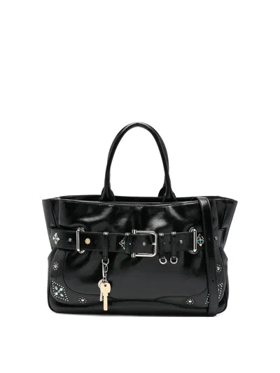 Osoi Leather Brocle Tote Bag In Black