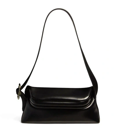 Osoi Leather Folder Brot Shoulder Bag In Black
