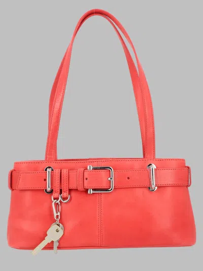 Osoi Leather Shoulder Bag With Buckle Detail In Red
