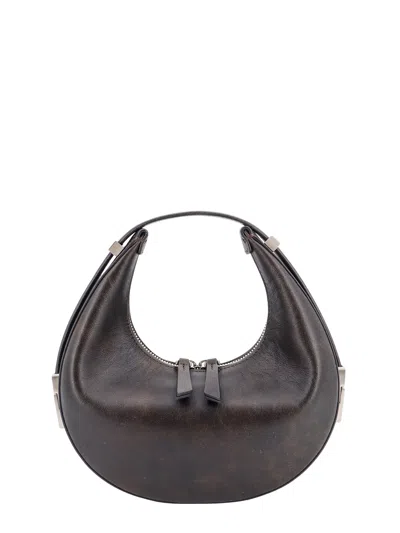 Osoi Leather Shoulder Bag With Used Effect In Black
