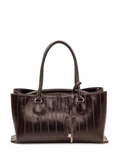 Osoi Leather Tote Bag With Top Handles In Tide Brown
