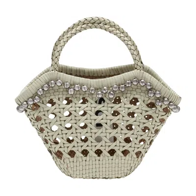 Osoi Lip Braided-handle Tote Bag In White