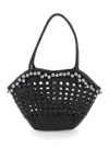 Osoi Lip Woven Bead-embellished Shoulder Bag In Black