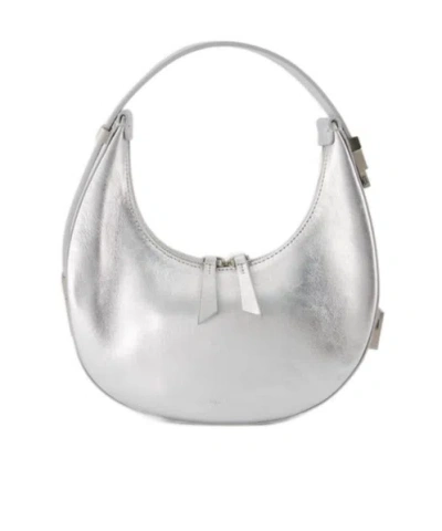 Osoi Metallic Toni Zipped Shoulder Bag In White