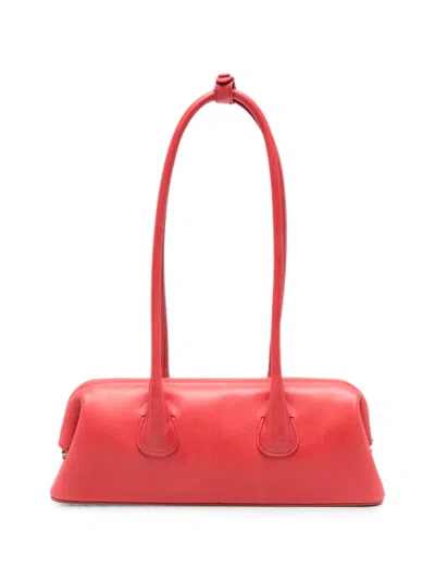 Osoi Mini Boat Leather Tote Bag In Blue