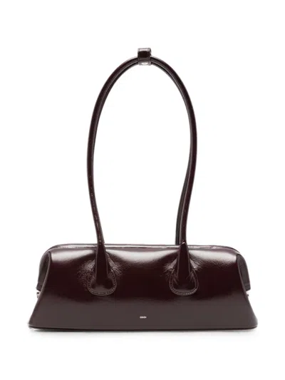Osoi Mini Boat Wide Leather Shoulder Bag In Purple