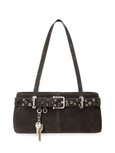Osoi Mini Brocle Eyelet-embellished Buckled Shoulder Bag In Brown