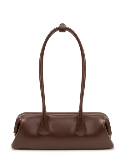Osoi Mini Sculpted Leather Shoulder Bag In Choco Brown