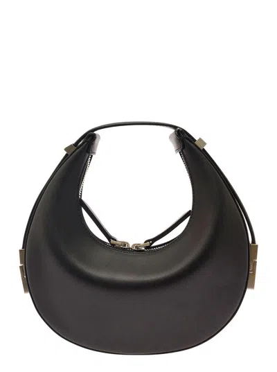 Osoi 'mini Toni' Black Handbag With Engraved Logo In Leather Woman