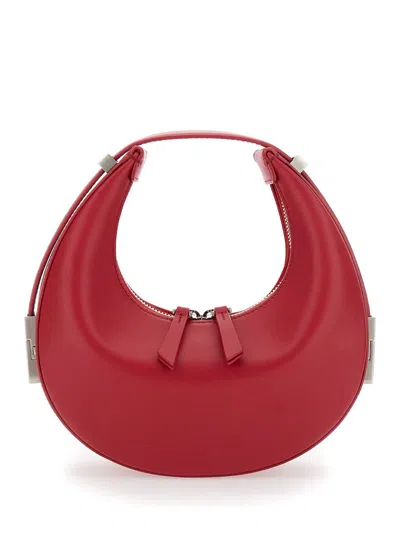 Osoi 'mini Toni' Red Shoulder Bag With Engraved Logo In Leather Woman