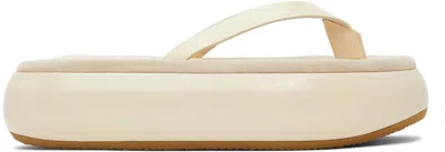 Osoi Off-white Boat Flip Flop Platform Slides In Jasmine