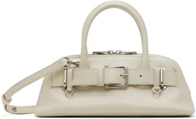 Osoi Off-white Zip Brocle Mini Bag In Stone Cream